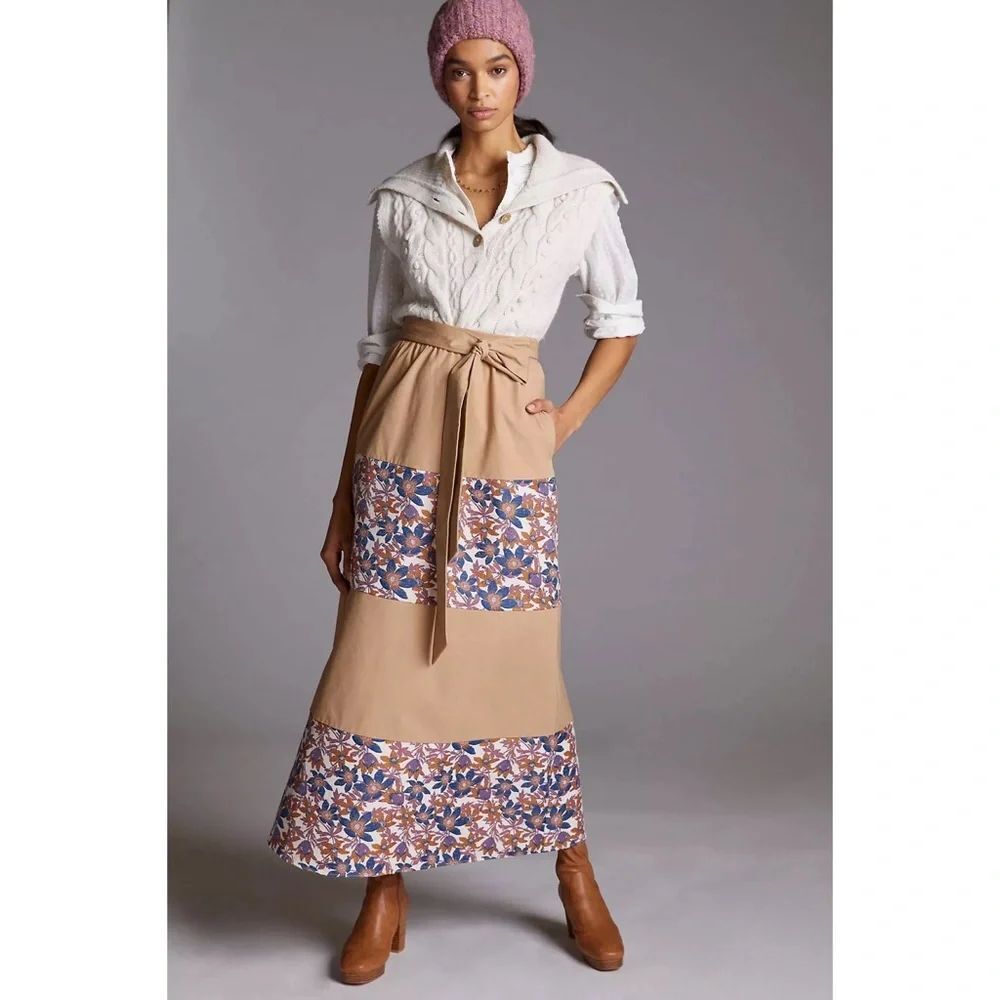 Anthropologie Sachin & Babi Jacquard Tiered Maxi Skirt